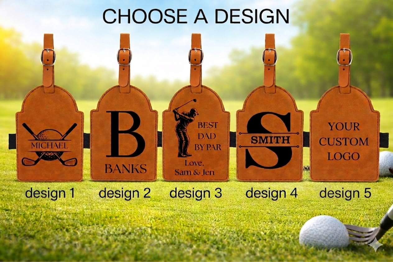Leather Tag -  Golf Tee Holder