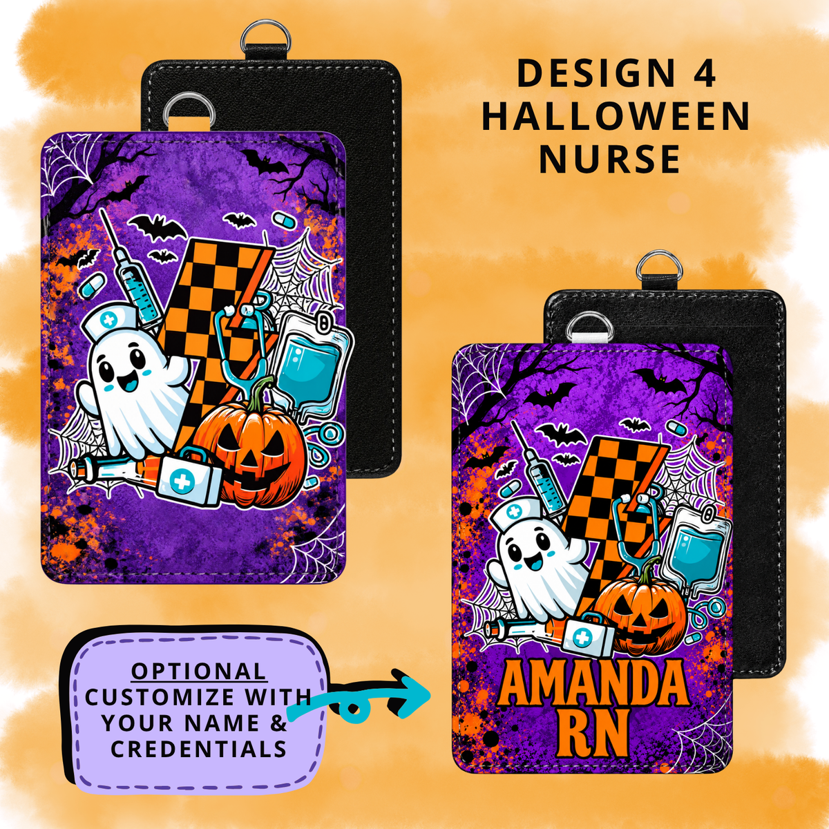ID BADGE - Halloween Theme - NURSE DESIGNS