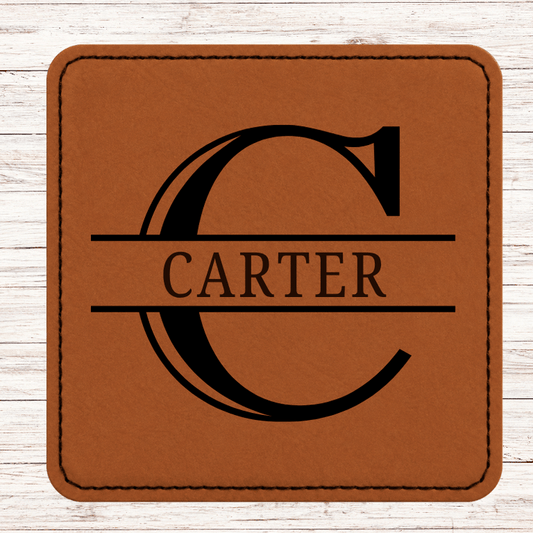 Leather Coaster - Set of 6 - Basic Monogram