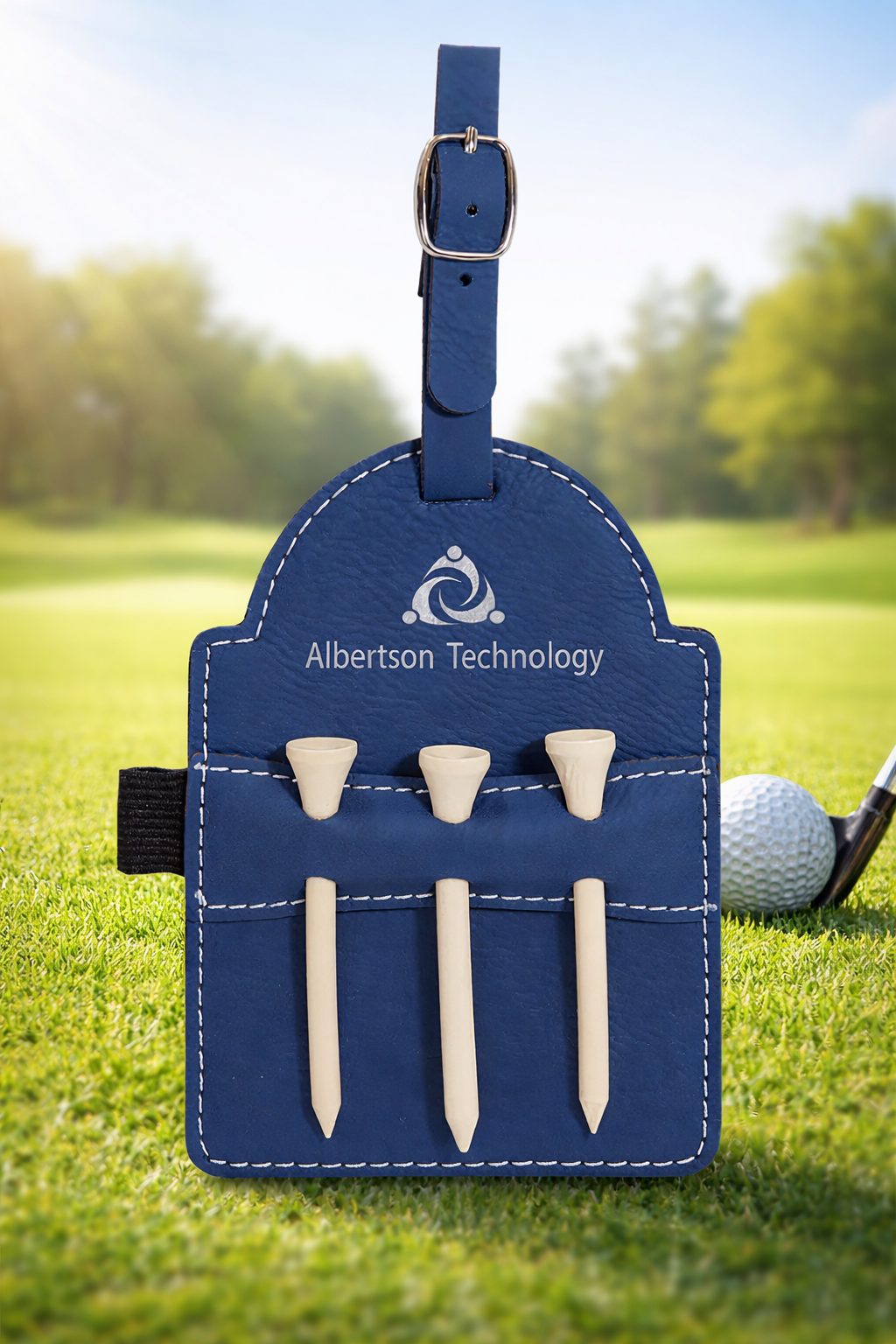 Leather Tag -  Golf Tee Holder